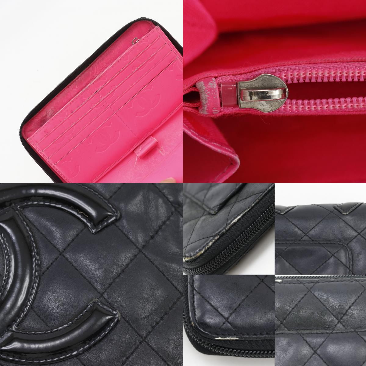 Chanel Cambon Line Patent Leather Black LadyLong Wallet — view 9