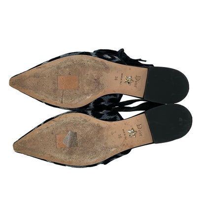 Dior Sandals 36 LadyNavy Black Gray J'adior Cotton — view 4