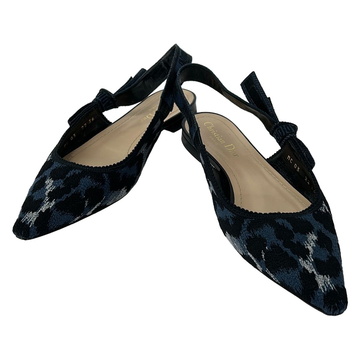 Dior Sandals 36 LadyNavy Black Gray J'adior Cotton — view 2