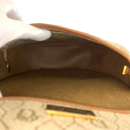 Dior Vintage Honeycomb Pattern Beige Brown Shoulder Bag Pochette — view 7