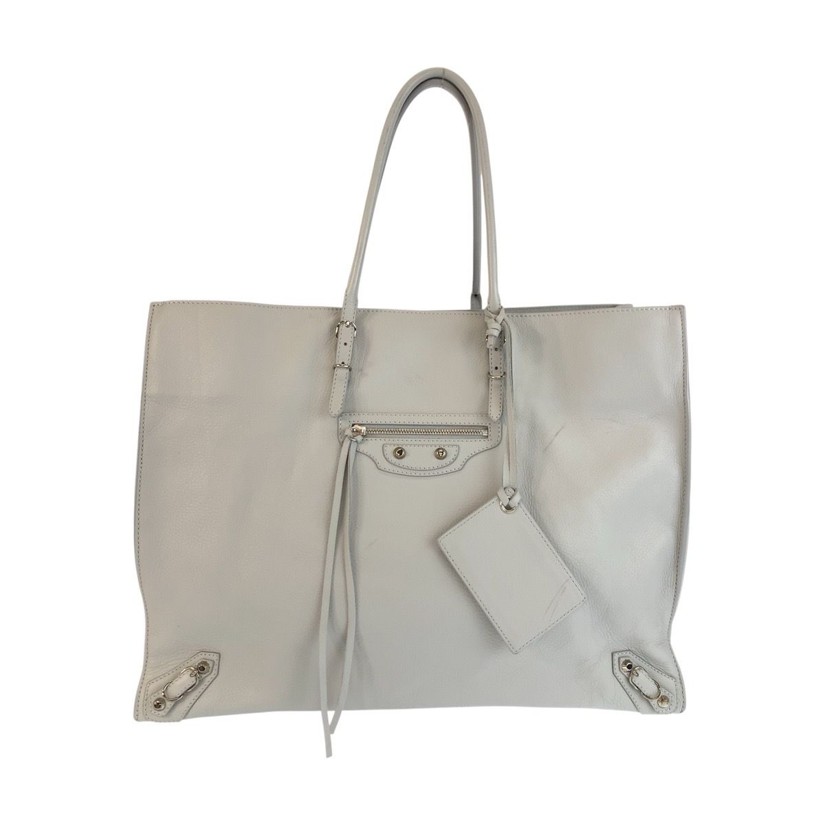Balenciaga the Paper Gray Silver Leather Tote