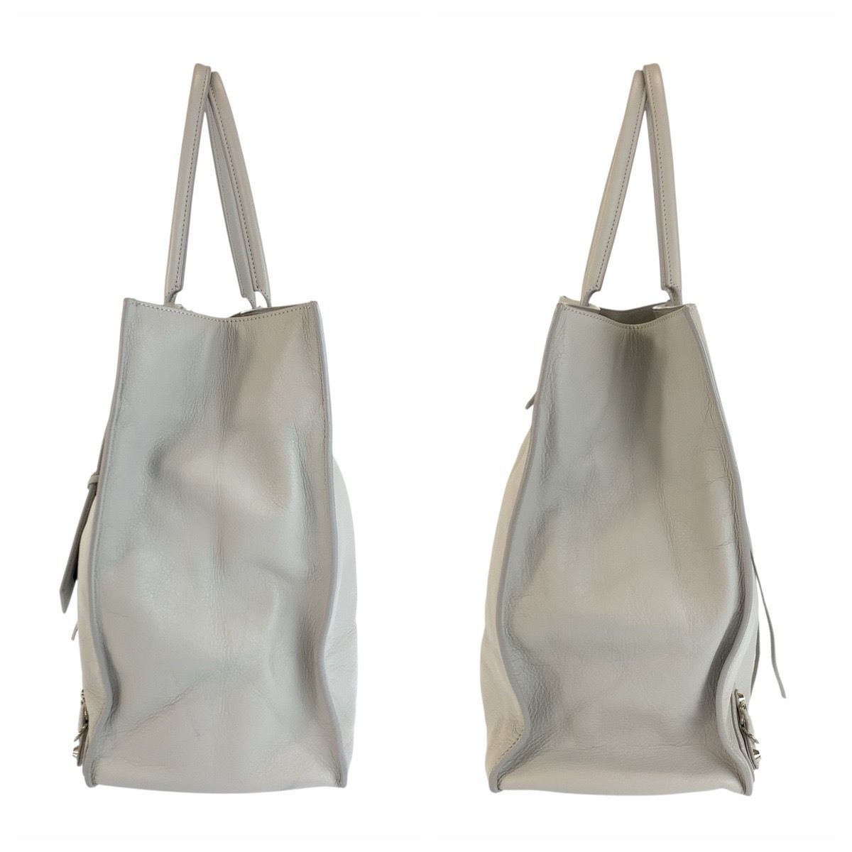 Balenciaga the Paper Gray Silver Leather Tote — view 8