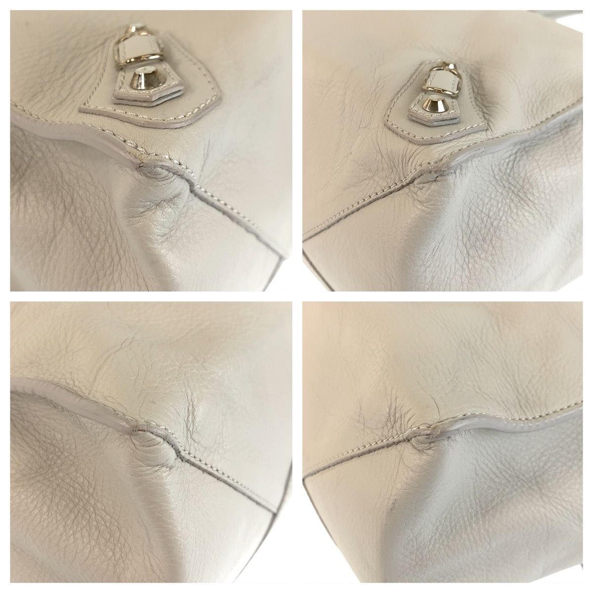 Balenciaga the Paper Gray Silver Leather Tote — view 3