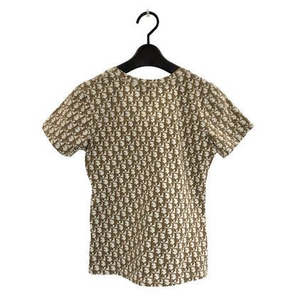 Dior Trotter Flower 38 Beige Cotton Short Sleeve T-Shirt V-neck — view 2