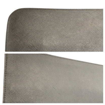 Prada Saffiano Black Silver Leather Clutch — view 6