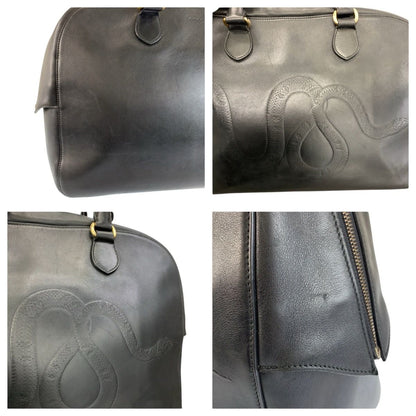 Gucci Snake Black Gold Leather Boston Bag — view 6