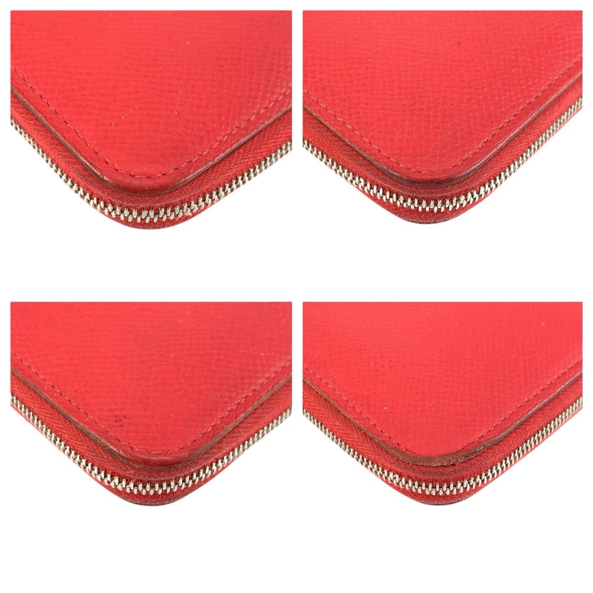 Hermes Azap Long Silk in Red Silver Veau Wallet — view 7