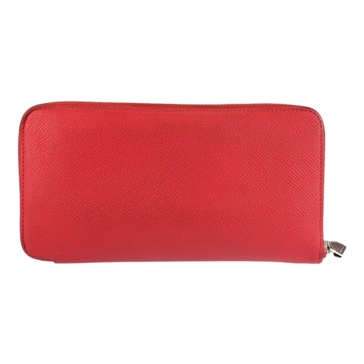 Hermes Azap Long Silk in Red Silver Veau Wallet — view 2