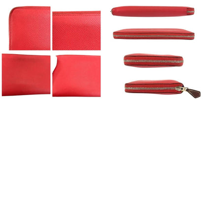 Hermes Azap Long Silk in Red Silver Veau Wallet — view 9