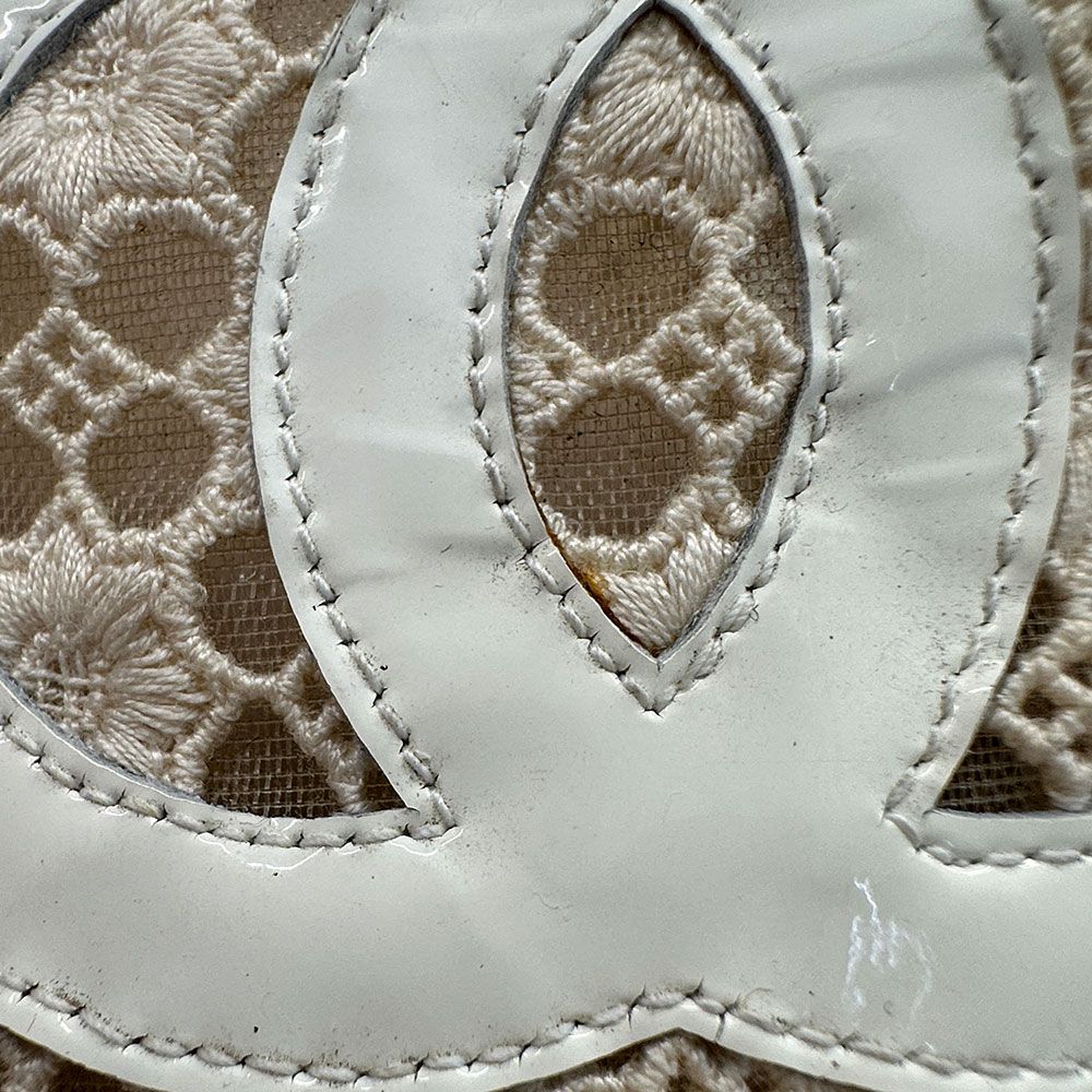 Chanel Sandals yu White CC Logo — view 9