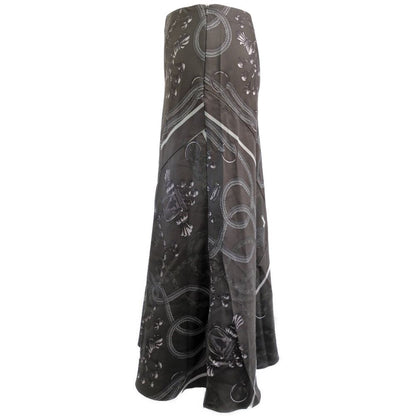 Hermes cutreplacement Long Skirt 38 Gray Silk Scarf Pattern — view 2