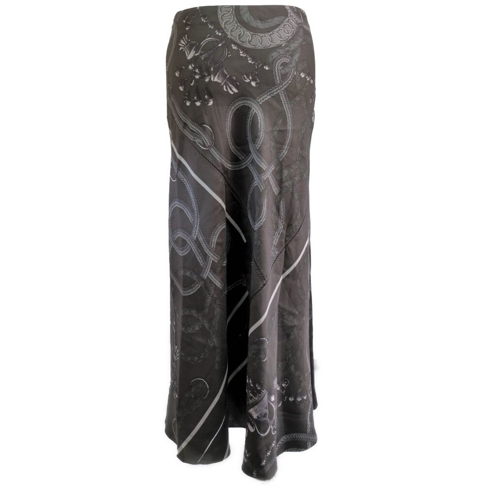 Hermes cutreplacement Long Skirt 38 Gray Silk Scarf Pattern — view 3