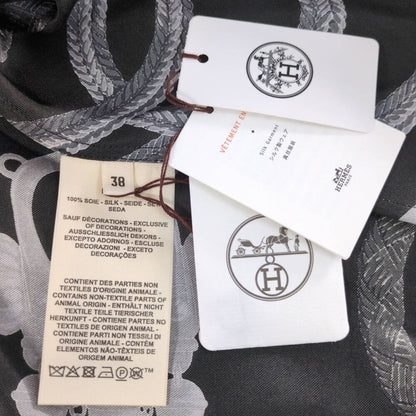 Hermes cutreplacement Long Skirt 38 Gray Silk Scarf Pattern — view 5
