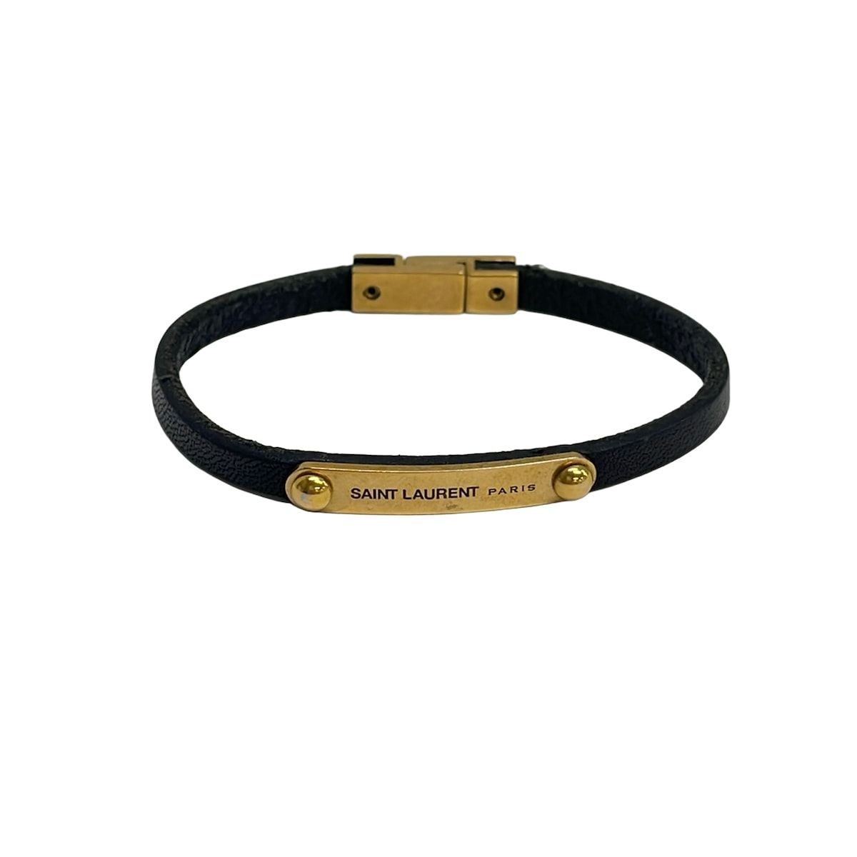 Saint Laurent Paris Bracelet Leather Black