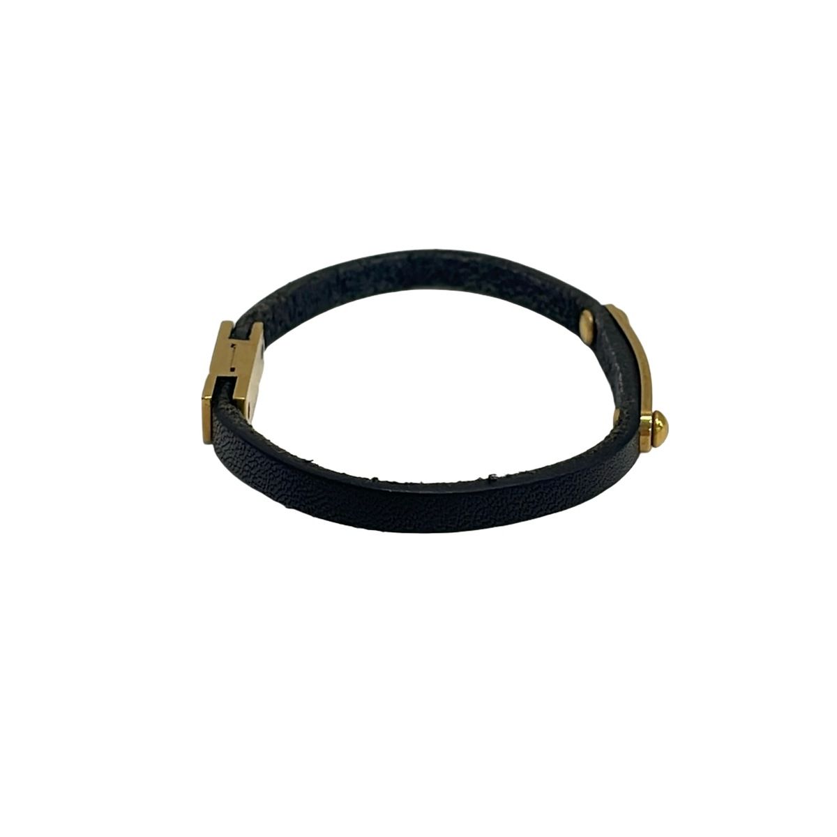 Saint Laurent Paris Bracelet Leather Black — view 2