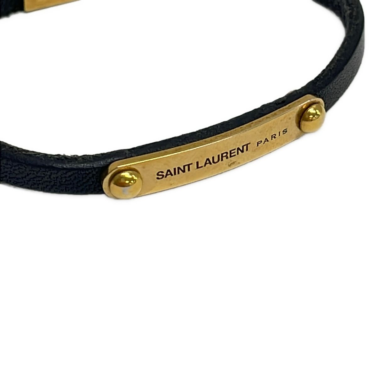 Saint Laurent Paris Bracelet Leather Black — view 5