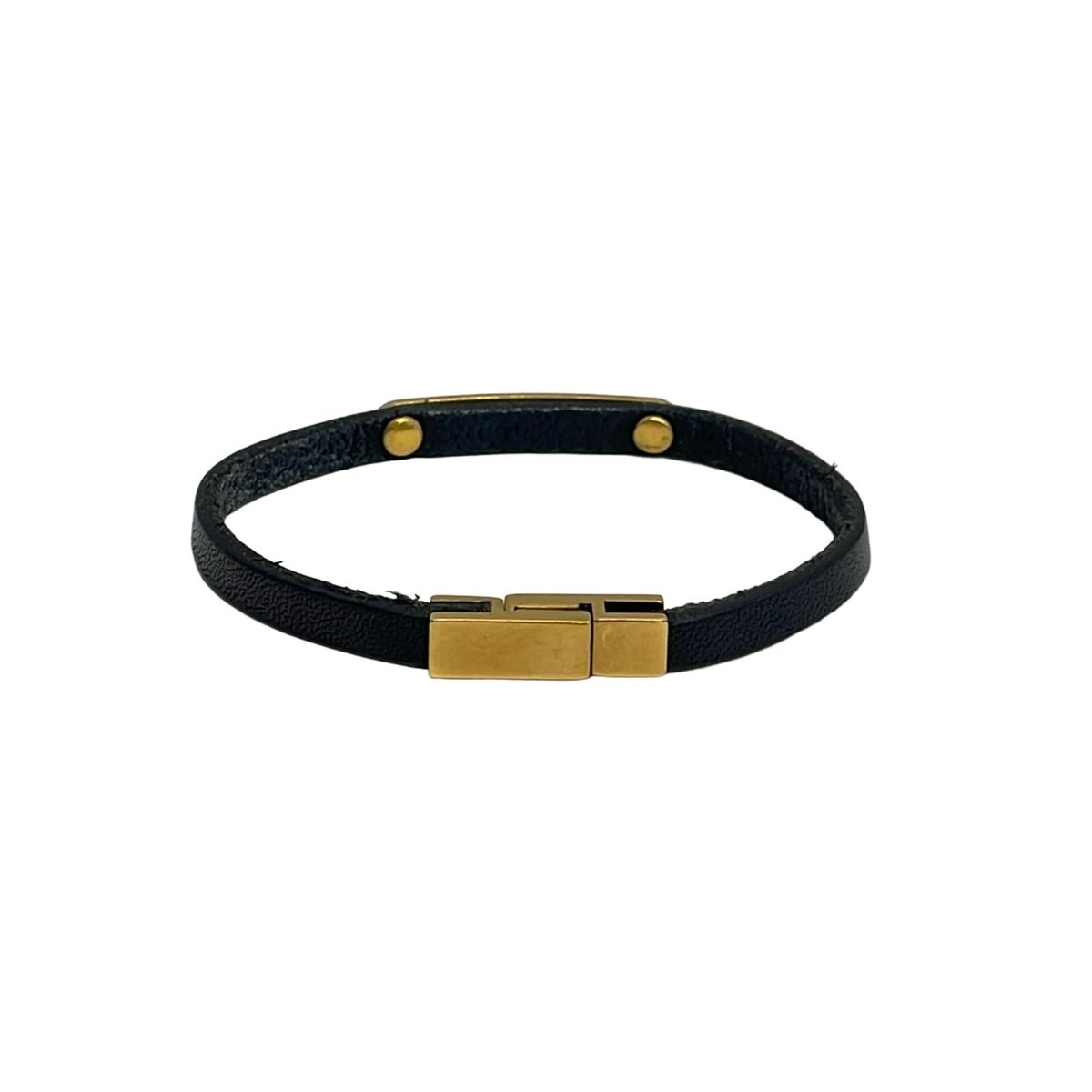 Saint Laurent Paris Bracelet Leather Black — view 3