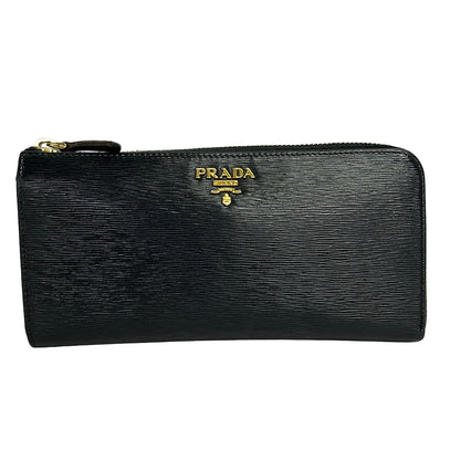 Prada Wallet Black Leather