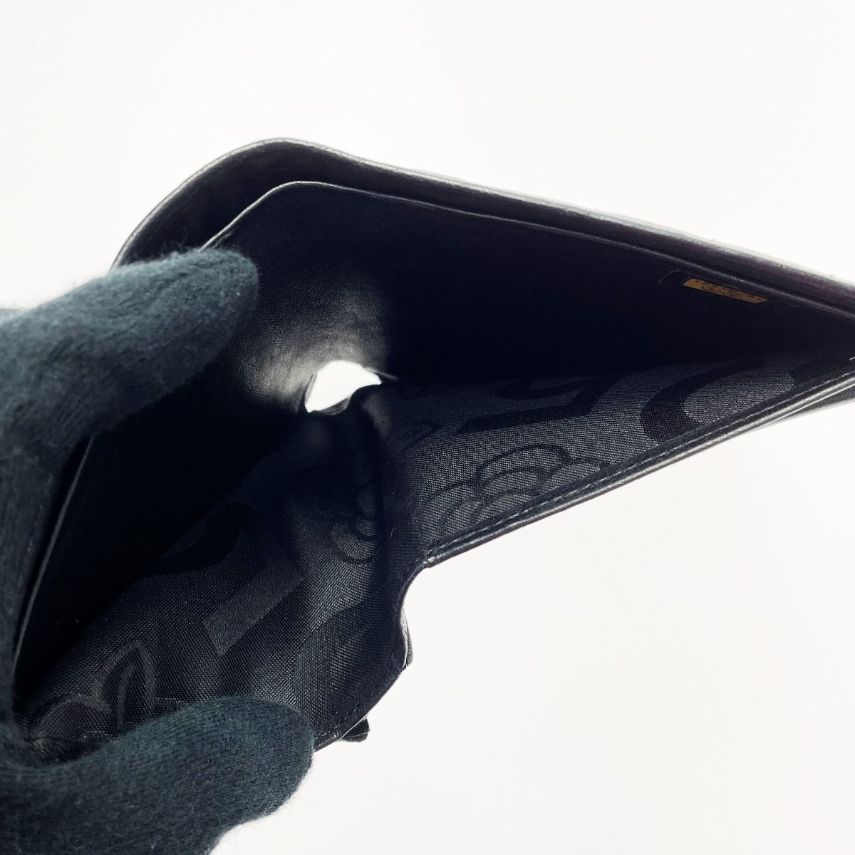 Chanel leline Black Leather Silver Wallet — view 4