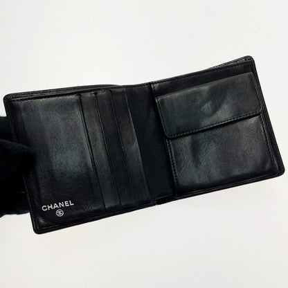Chanel leline Black Leather Silver Wallet — view 3