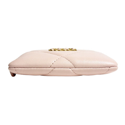 Chanel 19 Coin Case Pink Quilted Lambskin CC Logo Zip Card Wallet Leather — view 7