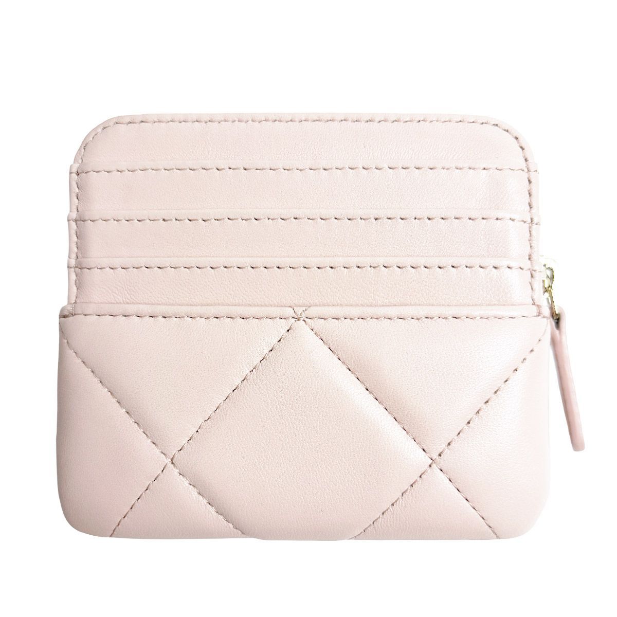 Chanel 19 Coin Case Pink Quilted Lambskin CC Logo Zip Card Wallet Leather — view 9