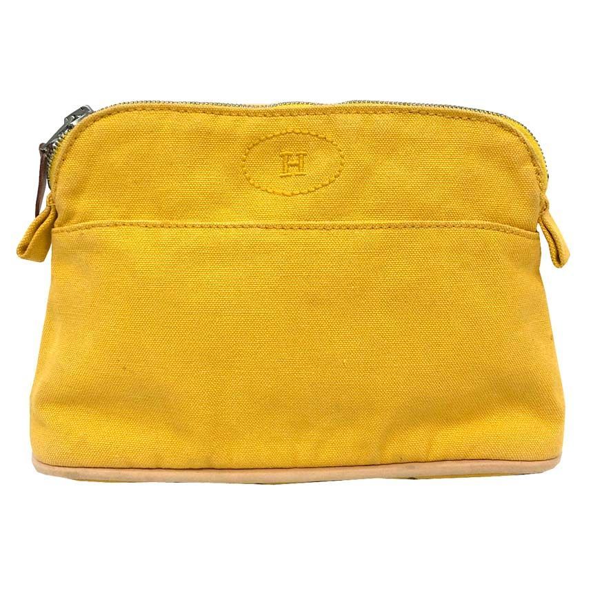 Hermes Bolide Pouch 20 Mini Makeup Cotton Yellow