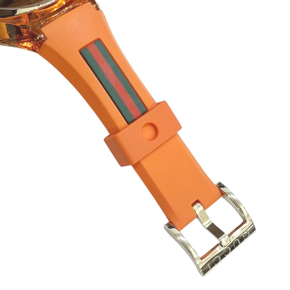 Gucci Sink Watch SS Rubber Quartz Orange Dial 137.3 — view 6