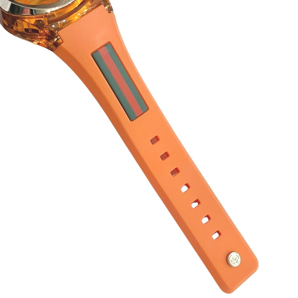 Gucci Sink Watch SS Rubber Quartz Orange Dial 137.3 — view 8