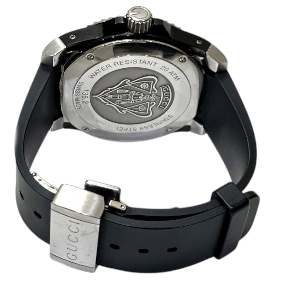 Gucci Watch SS Rubber Quartz Black Dial 136.2 — view 6