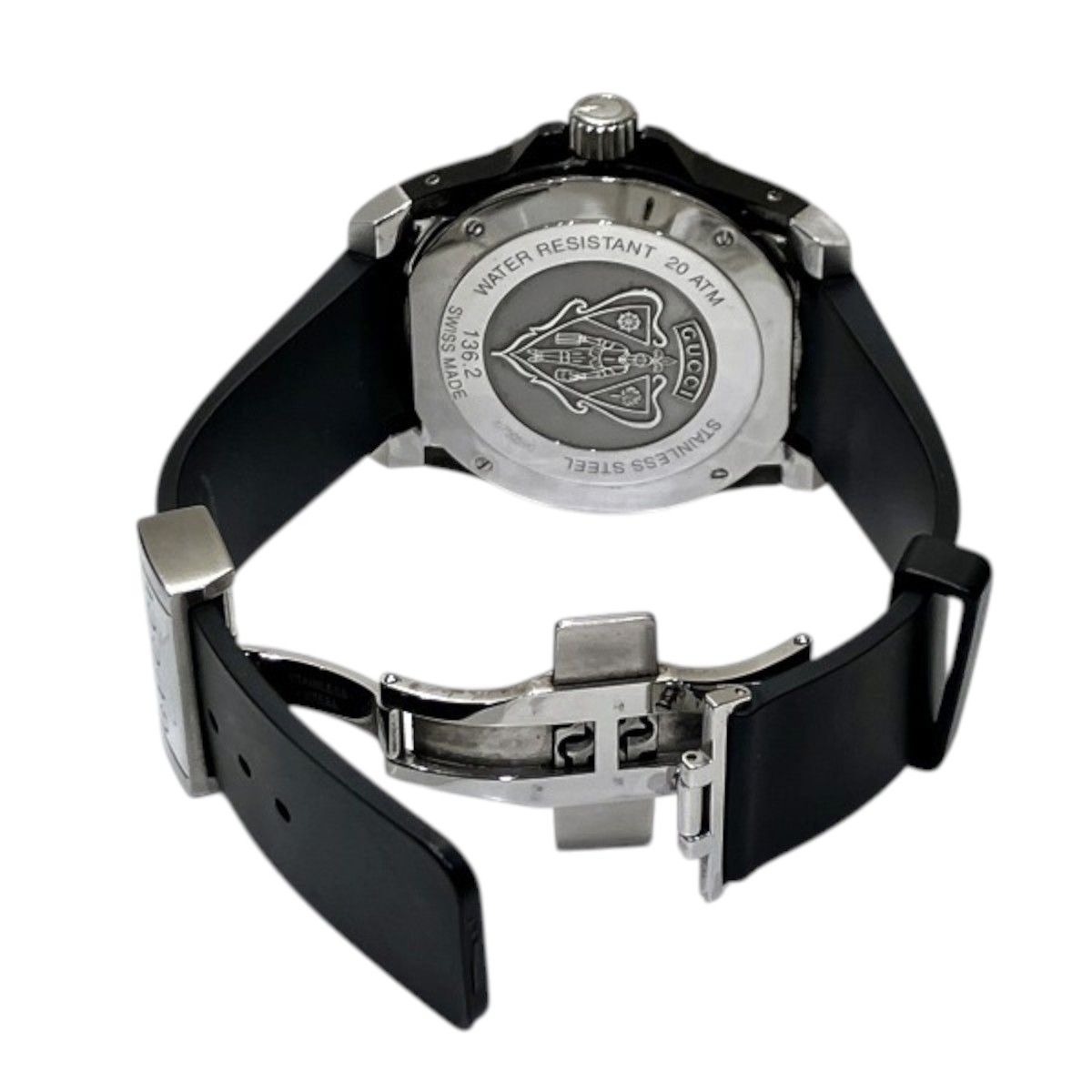 Gucci Watch SS Rubber Quartz Black Dial 136.2 — view 7