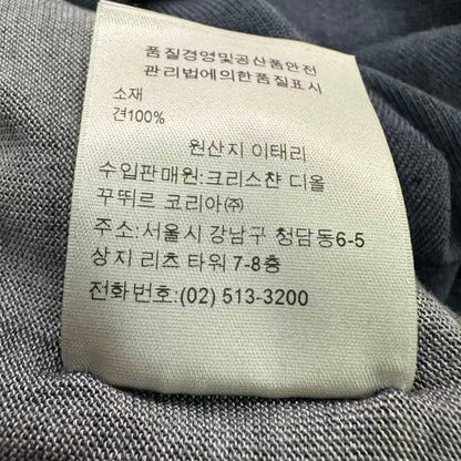 Dior Top Long Sleeve Crew Neck Knit Top Embroidery Logo Silk Navy Sweater — view 8