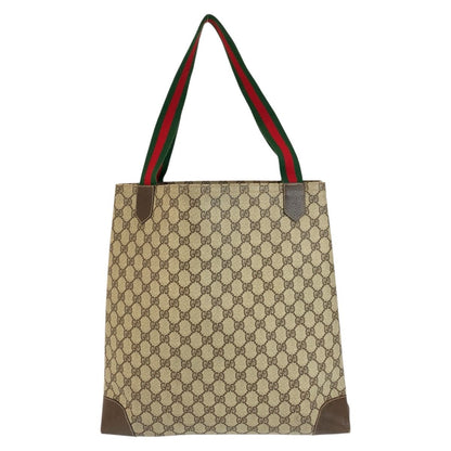 Gucci Vintage Sherry Line Beige Brown GG Supreme Canvas Tote Shoulder Bag — view 2