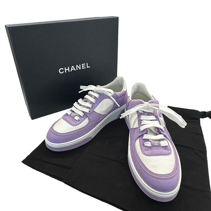Chanel Sneakers Canvas Purple CC Logo — view 9