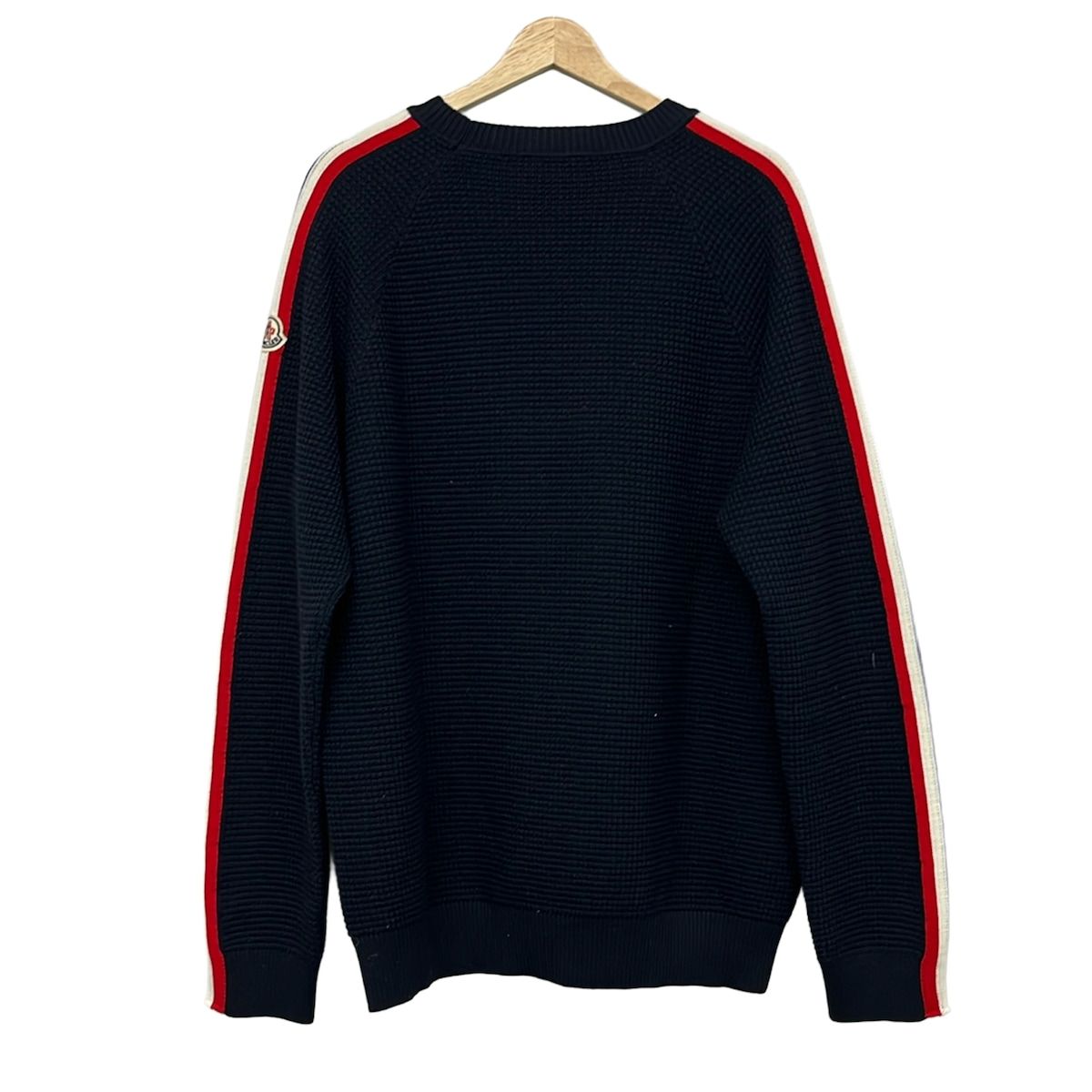Moncler Sweater XXL XL Girocollo Tricot Da Ninenavy White Multi Kuru — view 2