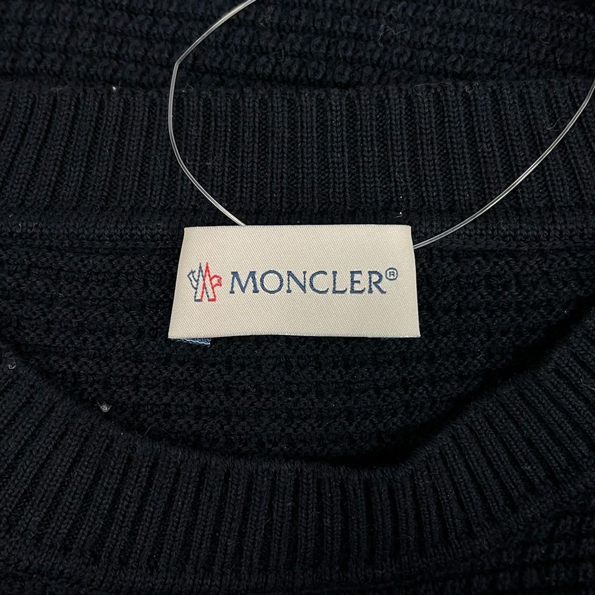 Moncler Sweater XXL XL Girocollo Tricot Da Ninenavy White Multi Kuru — view 3