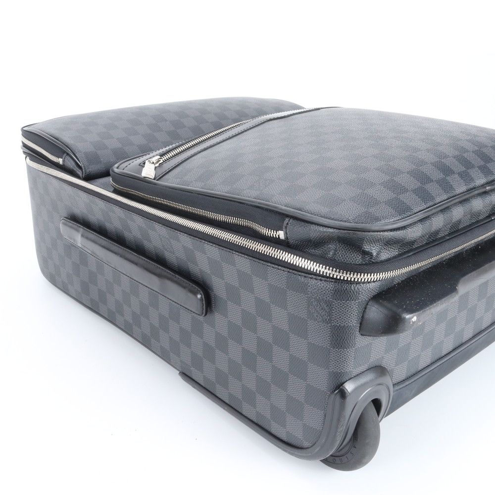 Louis Vuitton Damier Graphite Pegase 55 Leather Suitcase Bag — view 7