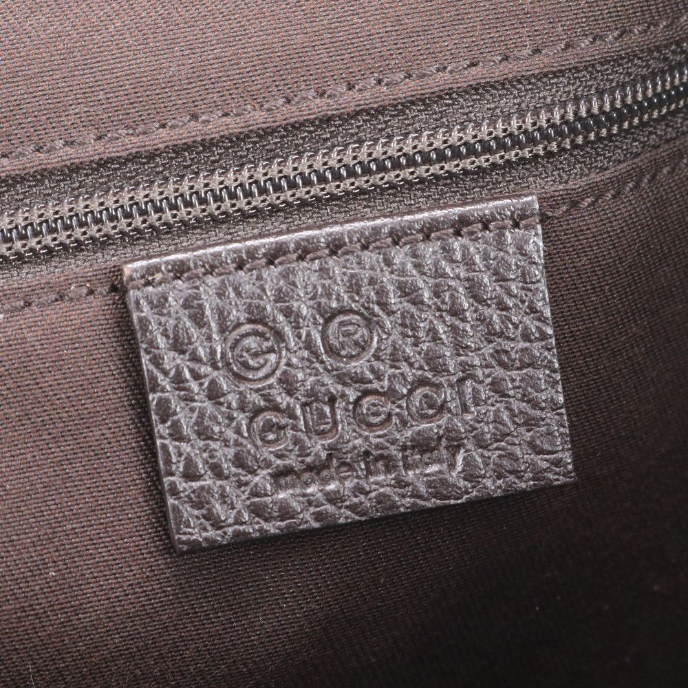 Gucci GG Canvas Abbey Leather Tote Shoulder Brown — view 9