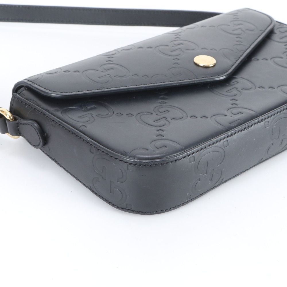 Gucci GG Mini Leather Shoulder Bag Crossbody Black — view 4