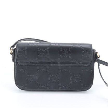 Gucci GG Mini Leather Shoulder Bag Crossbody Black — view 3