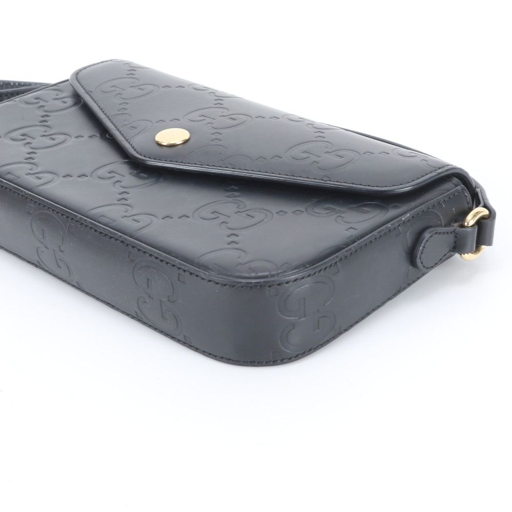 Gucci GG Mini Leather Shoulder Bag Crossbody Black — view 6