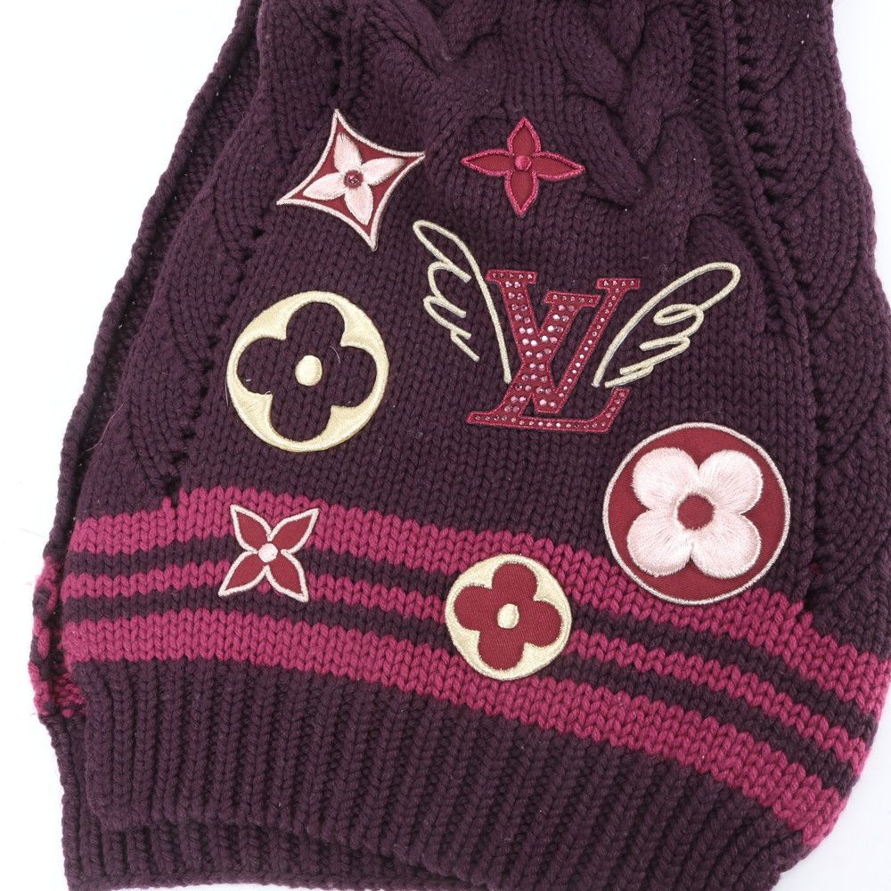 Louis Vuitton with Echarpe Ma Logo Embroidery Bule Knit — view 3