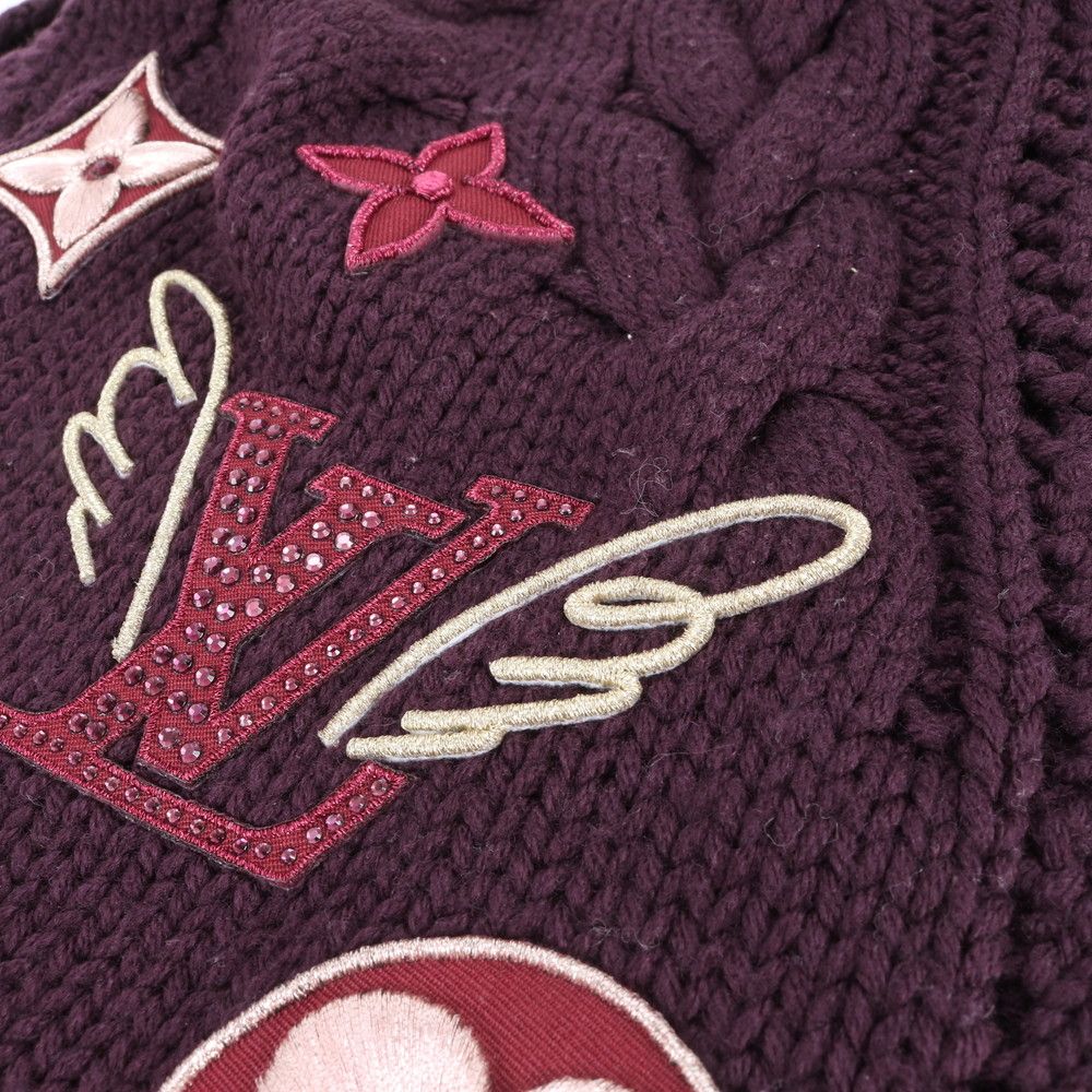 Louis Vuitton with Echarpe Ma Logo Embroidery Bule Knit — view 4