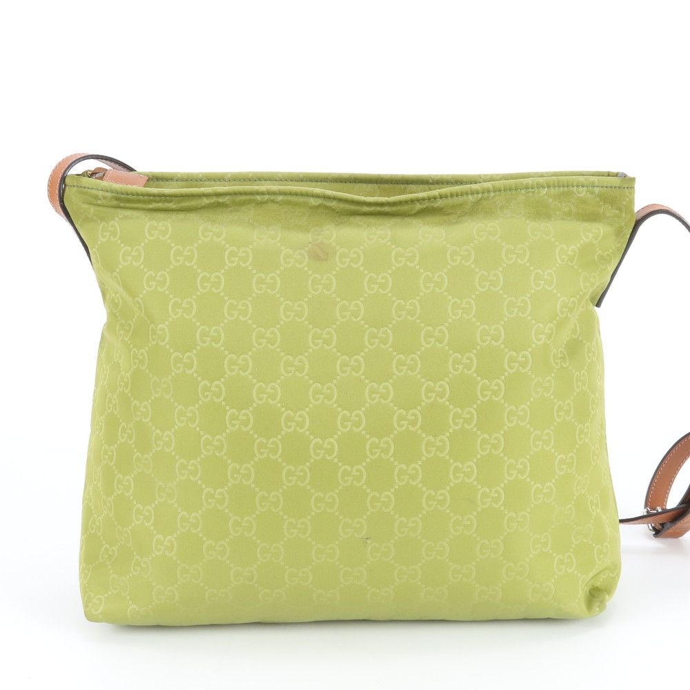 Gucci GG Nylon Leather Shoulder Bag Crossbody Tote — view 3