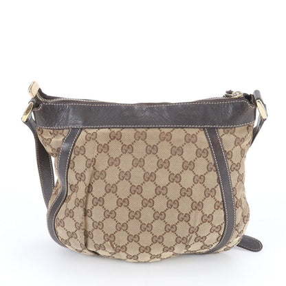 Gucci GG Canvas Abbey Leather Shoulder Bag Crossbody Brown — view 3