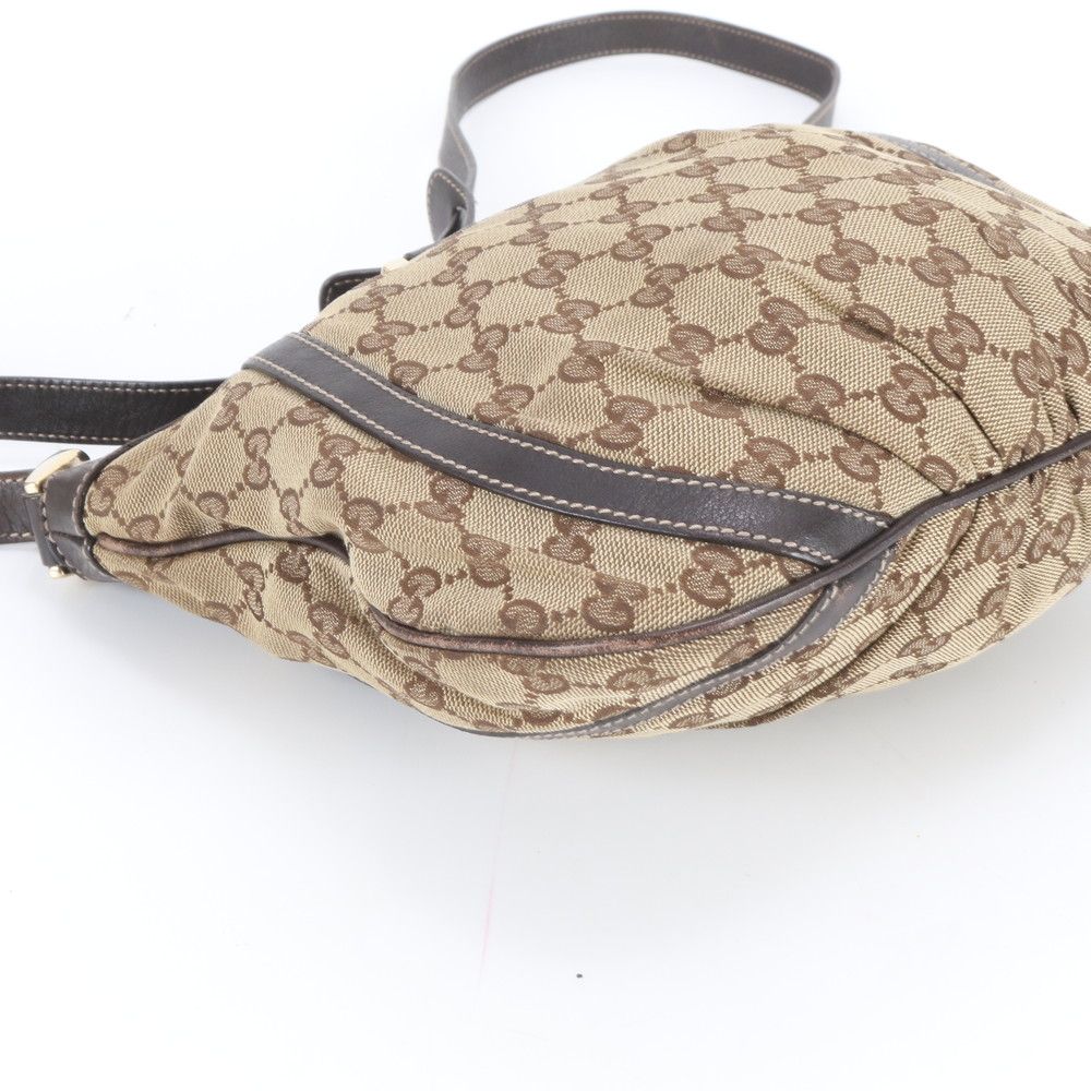 Gucci GG Canvas Abbey Leather Shoulder Bag Crossbody Brown — view 4