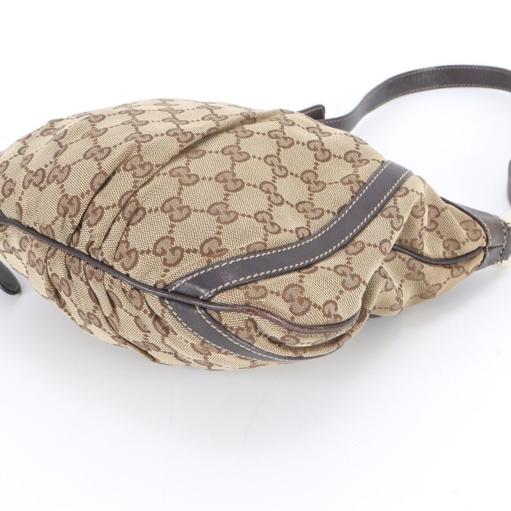 Gucci GG Canvas Abbey Leather Shoulder Bag Crossbody Brown — view 6