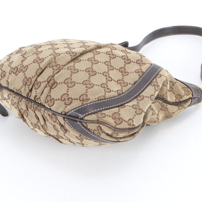 Gucci GG Canvas Abbey Leather Shoulder Bag Crossbody Brown — view 6