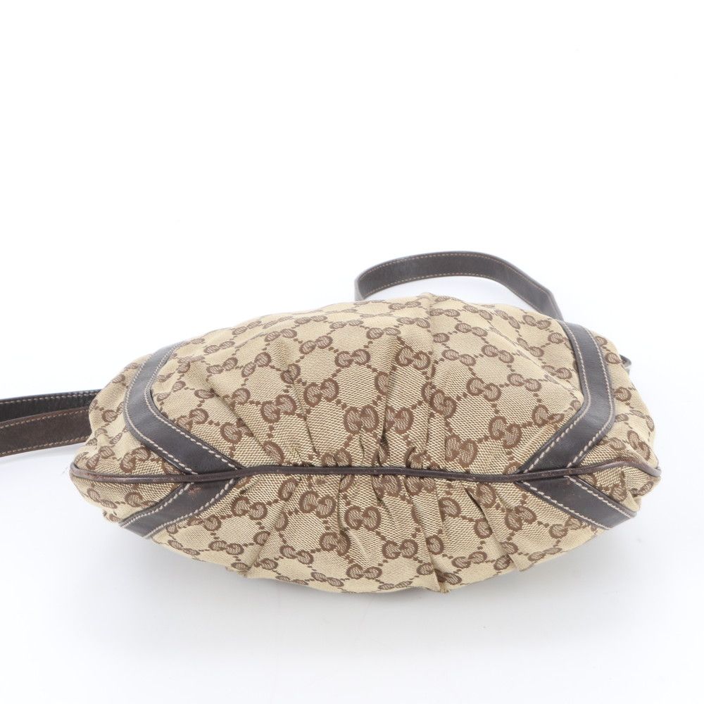 Gucci GG Canvas Abbey Leather Shoulder Bag Crossbody Brown — view 5