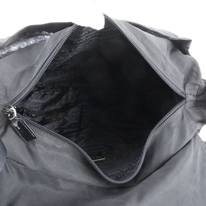 Prada Tessuto Nylon Trianglelogo Leather Shoulder Bag Crossbody Black — view 7